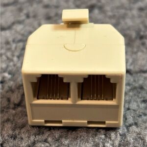 Modular Telephone Line Cable Wall Outlet Splitter Double Jack Connector